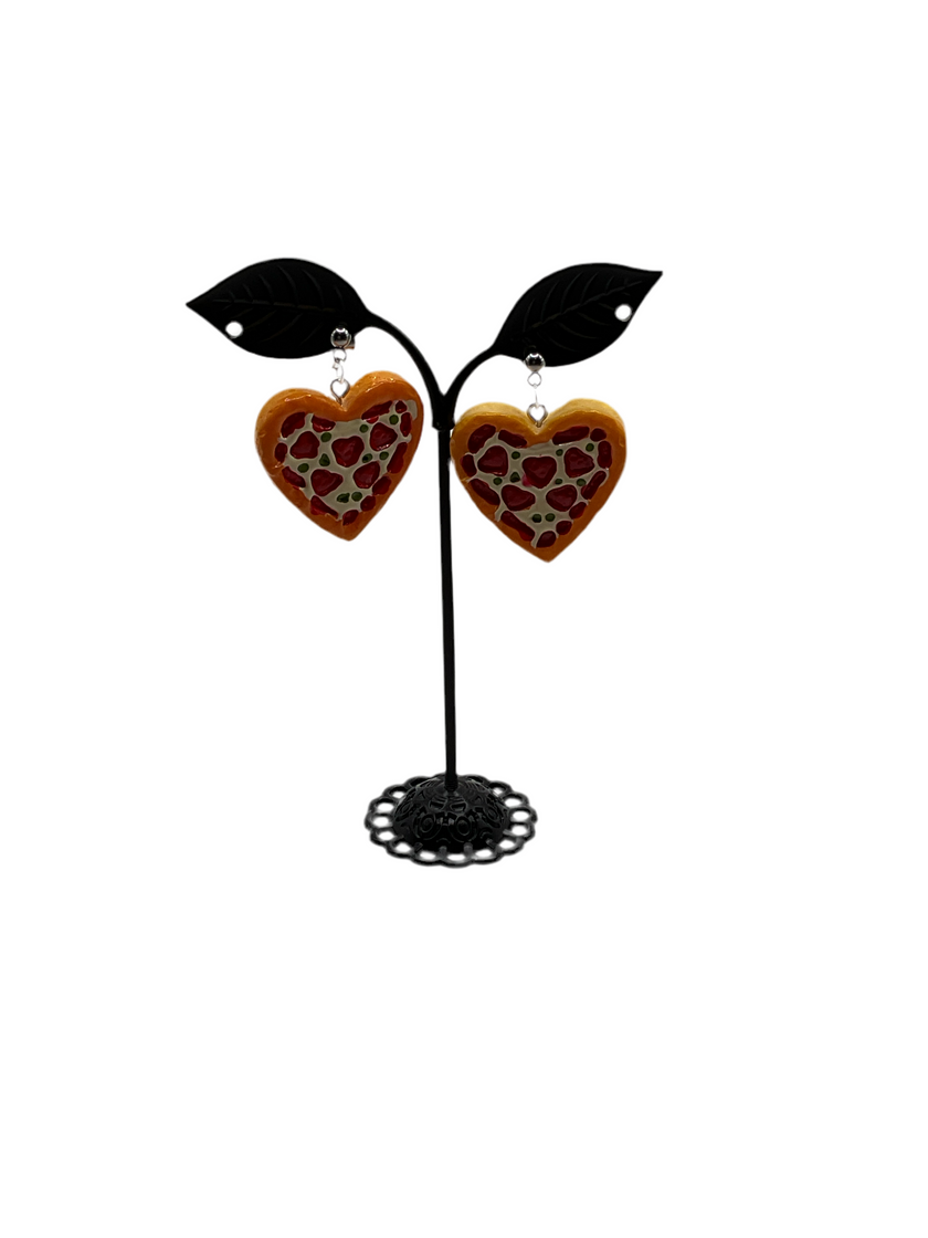 Pizza Heart Earrings