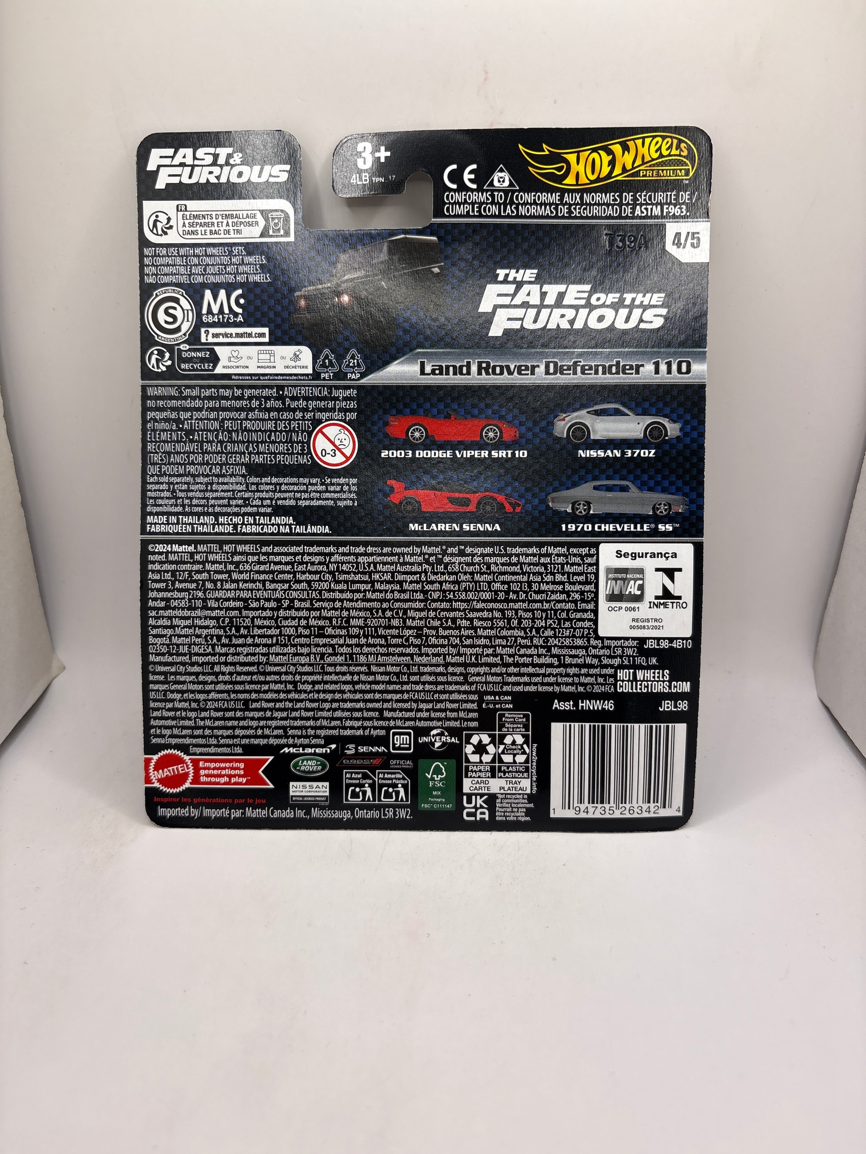 Hot Wheels Land Rover Defender 110 Diecast black