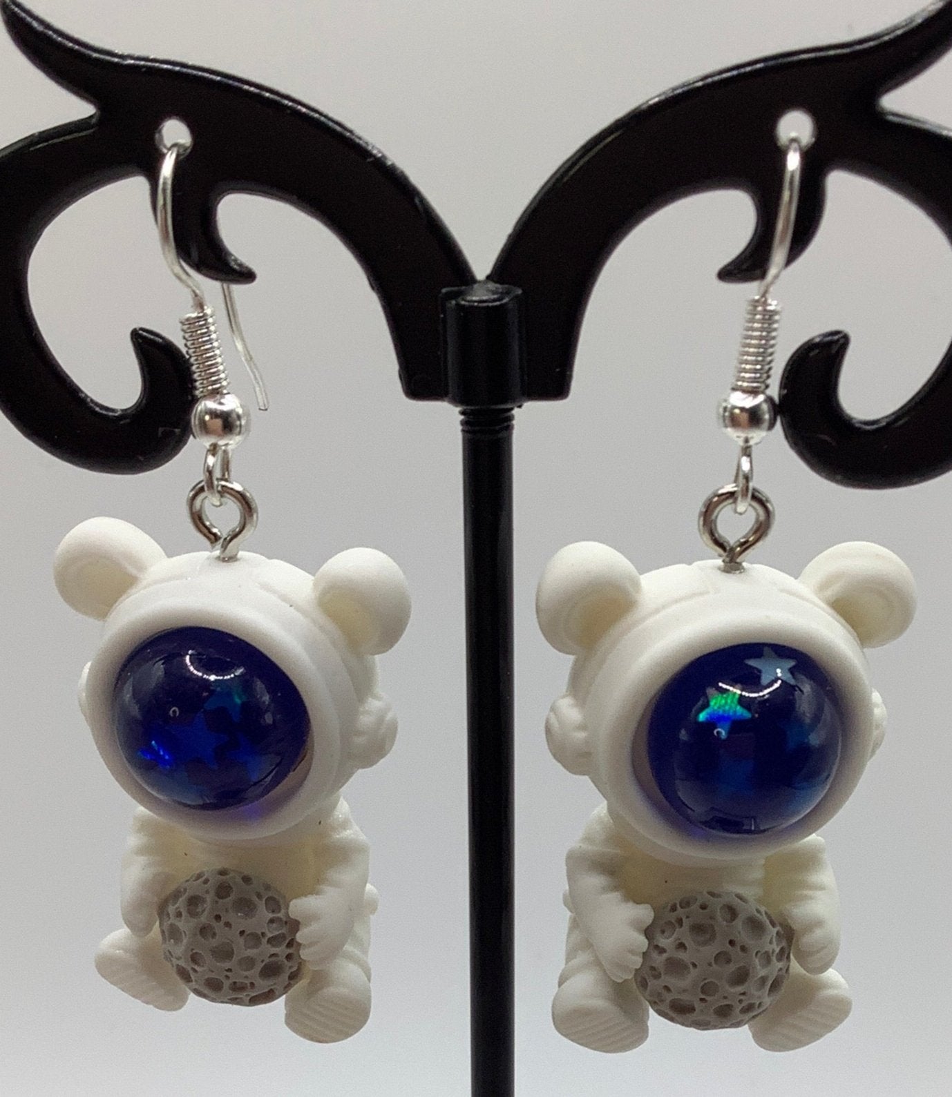 Bear astronaut earrings