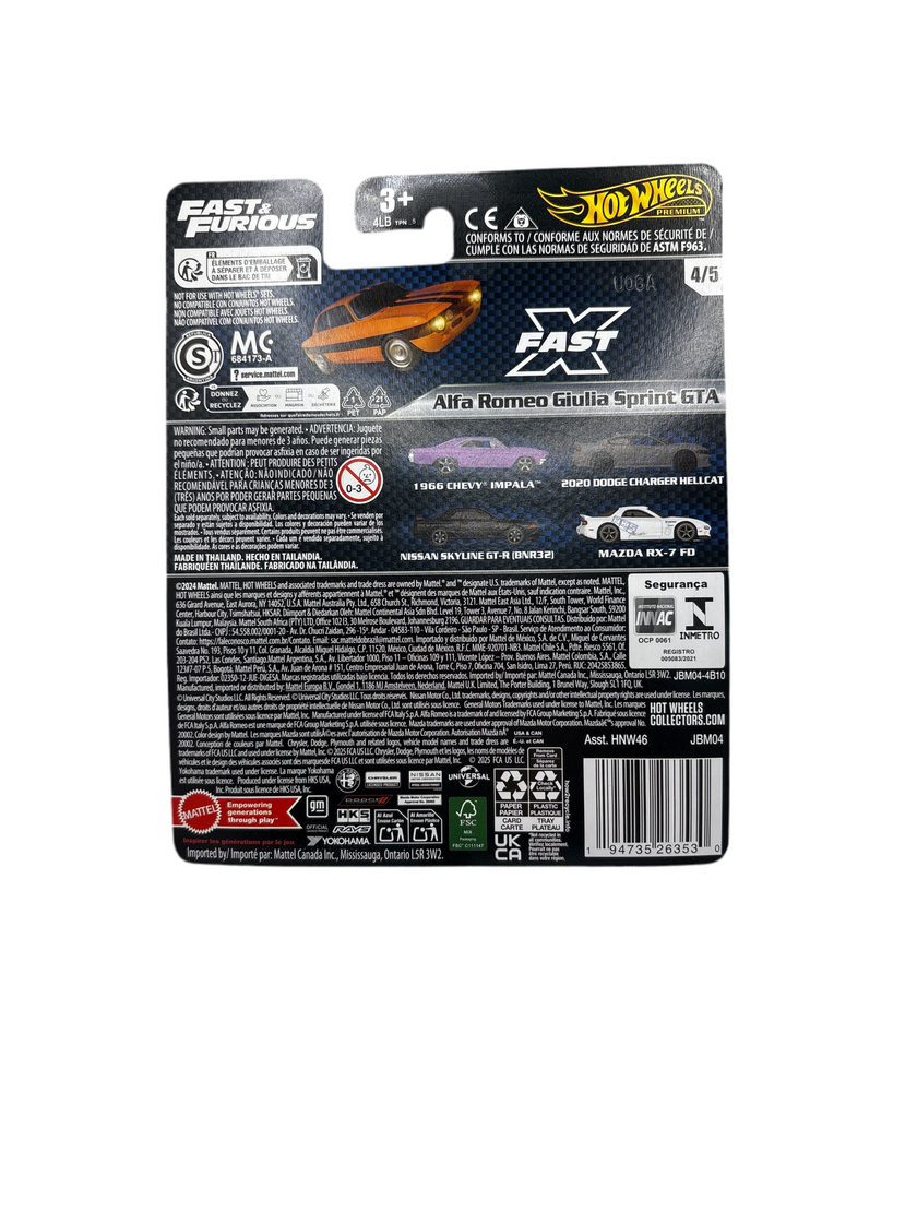 Hot Wheels Alfa Romeo Giulia Sprint GTA Diecast Orange