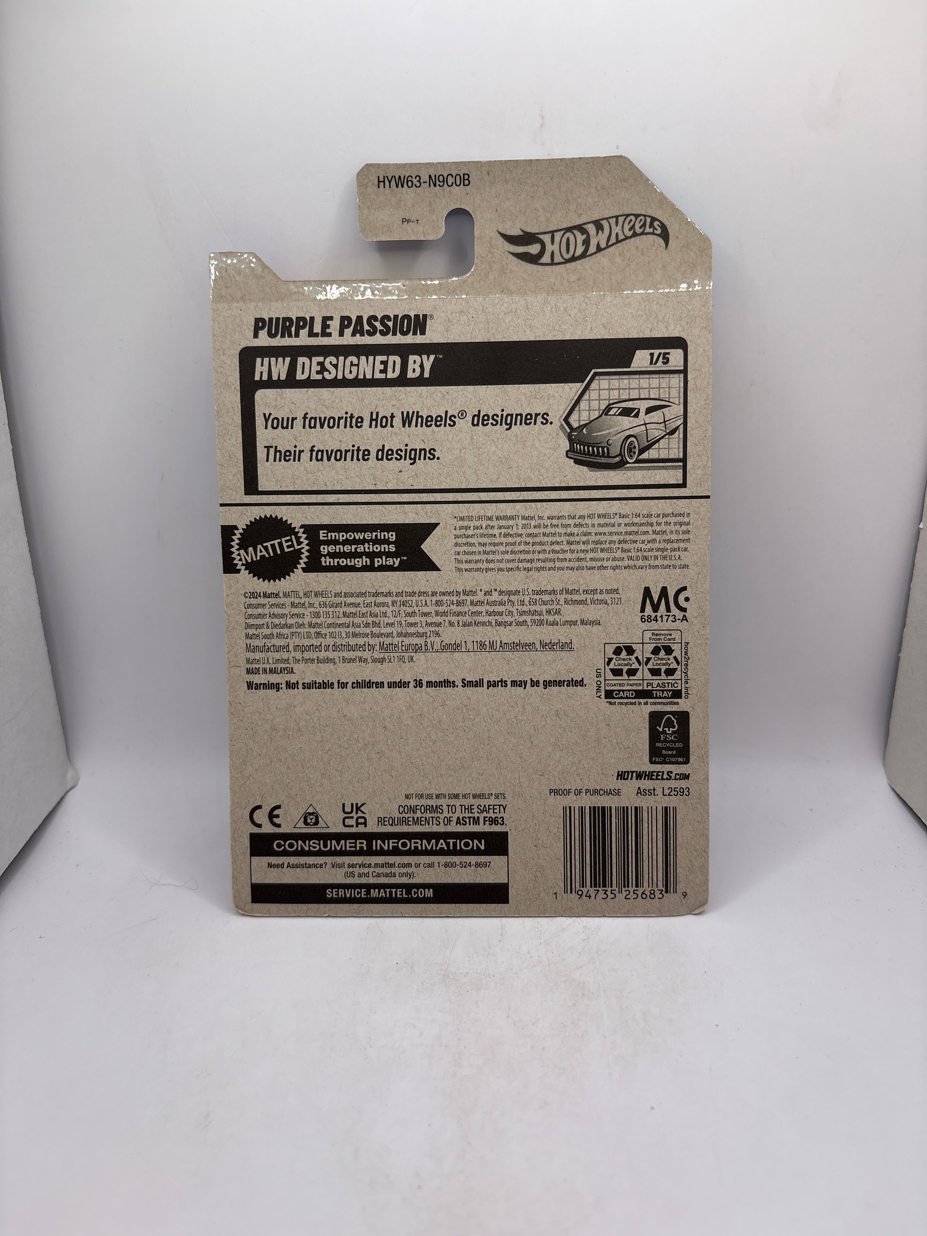 Hot Wheels Purple Passion Diecast purple