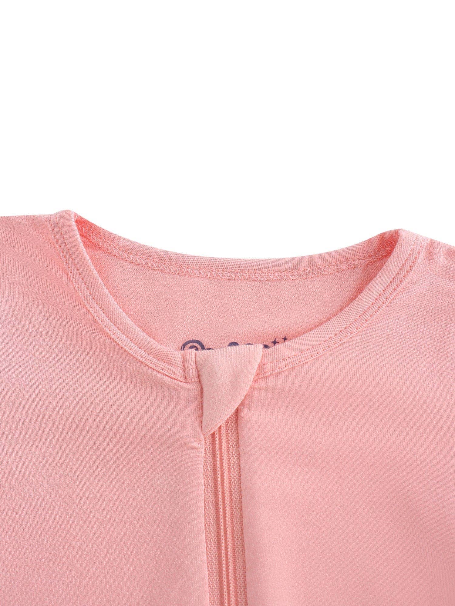 PoshTOT Peach Bamboo Baby Convertible Zippy Romper