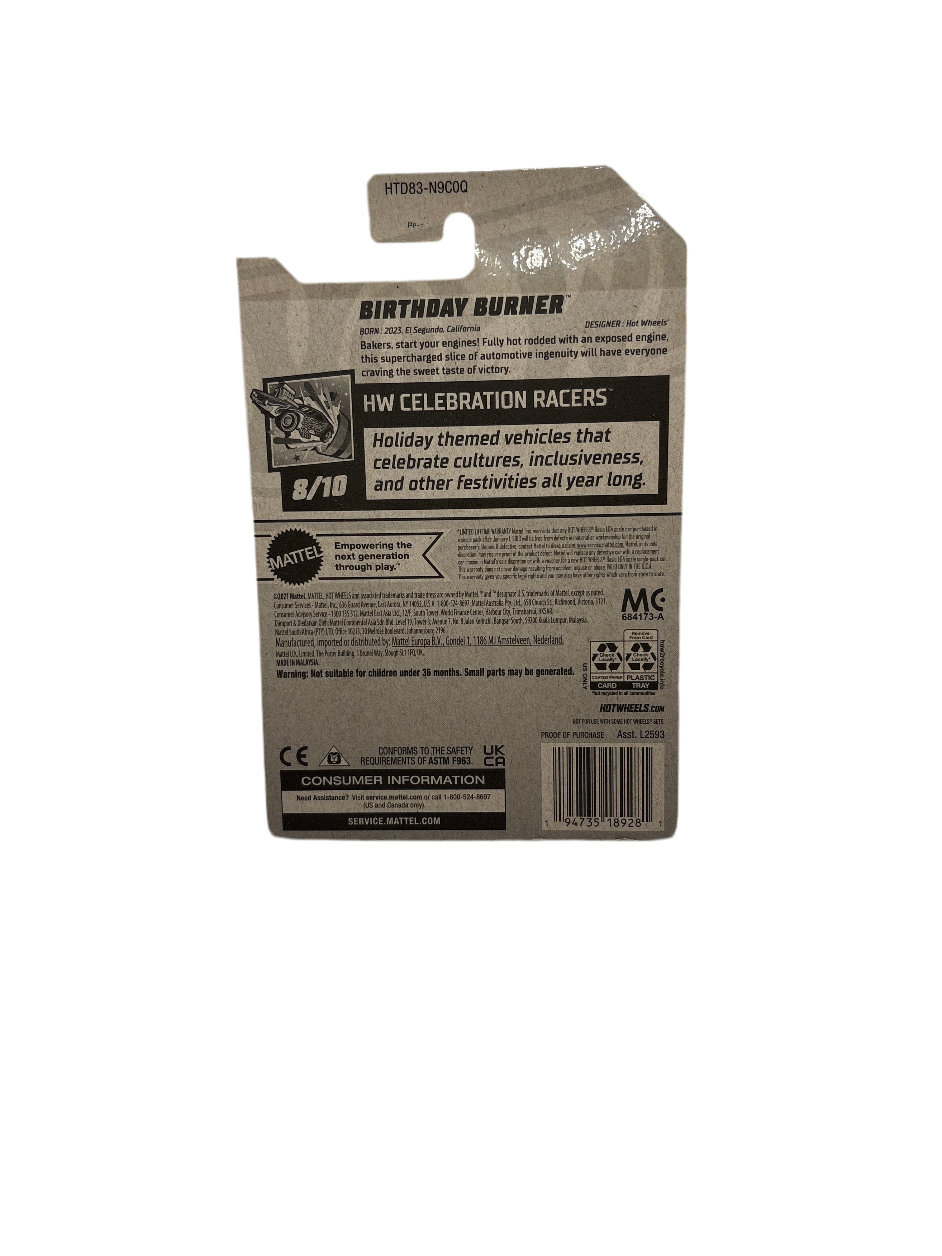 Hot Wheels Birthday Burner Diecast