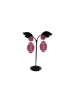 Pink football earrings