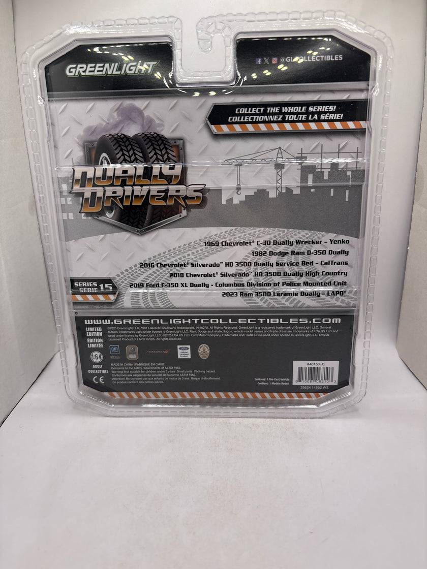 Greenlight 2016 Chevrolet Silverado HD 3500 Dually Service Bed-CalTrans Diecast