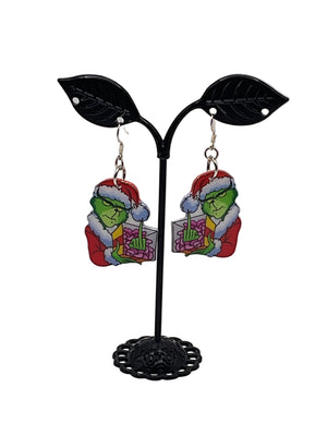 Grinch Christmas Earrings