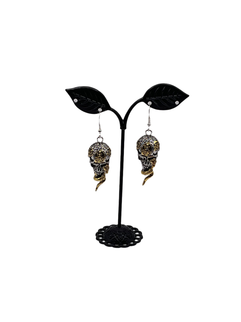 Skull and snake earrings
