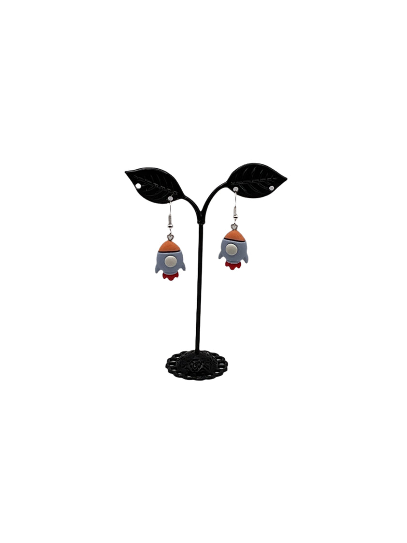 Rocket ship earrings