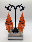 Jack-o-lantern bead earrings