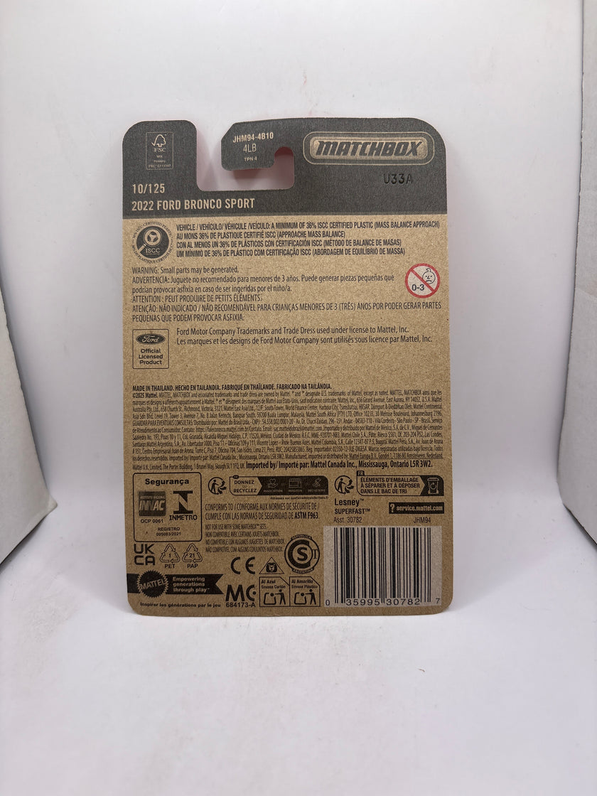 Matchbox 2022 Ford Bronco Sport Diecast