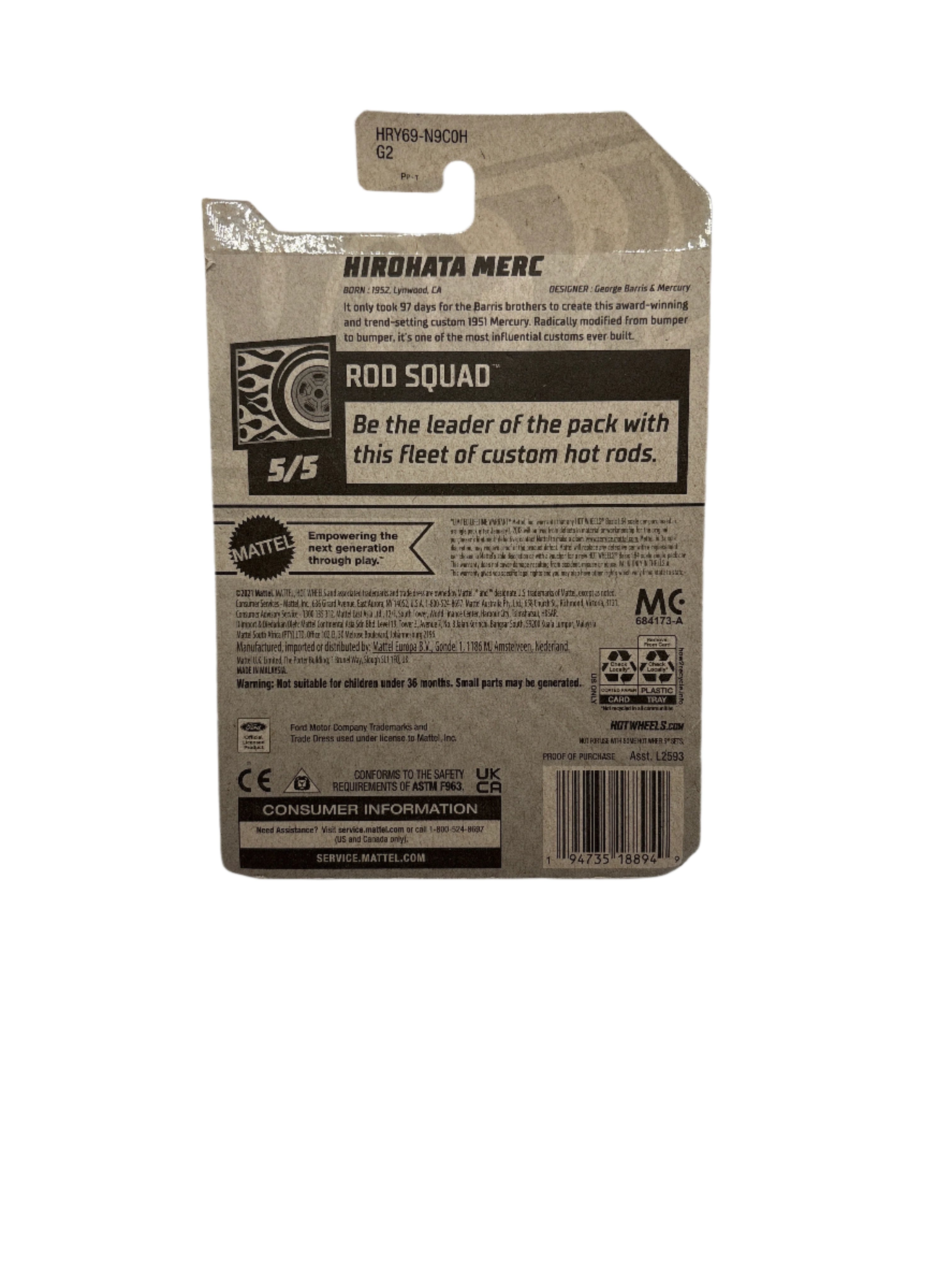 Hot Wheels Hirohata Merc Diecast