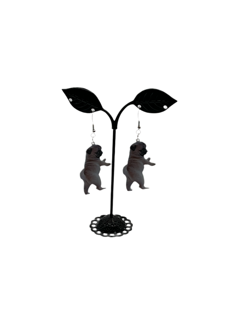 Pug meme earrings