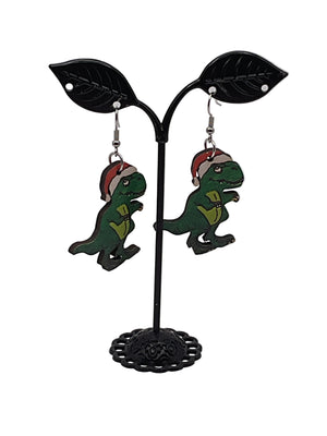 Christmas Dino earrings