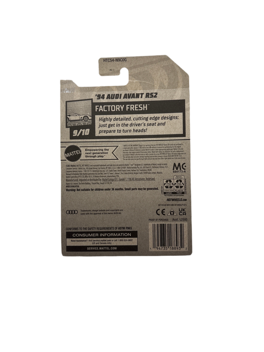Hot Wheels 94 Audi Avant RS2 Diecast