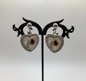 Washington Commanders Heart Earrings