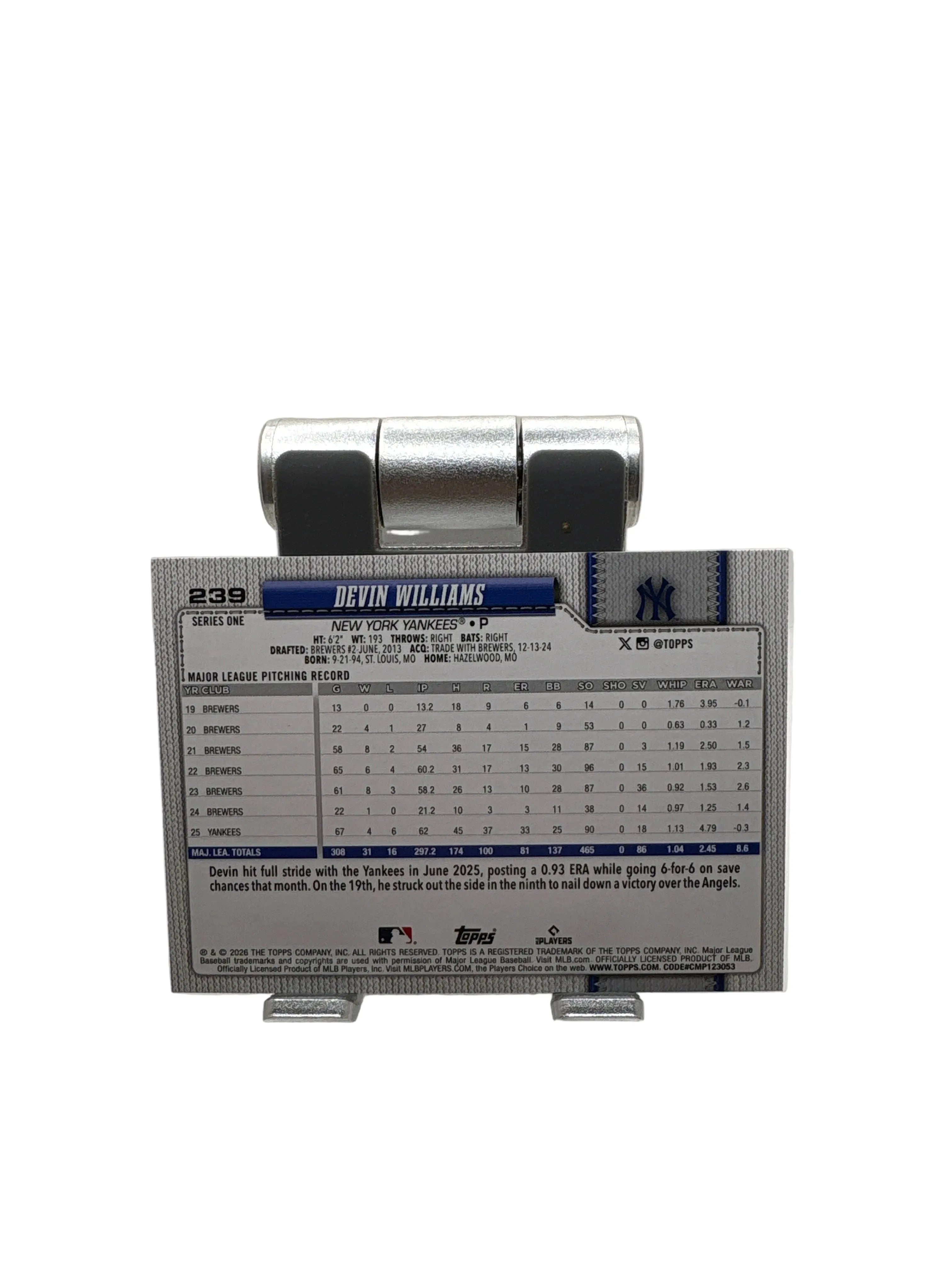 Topps Devin Williams