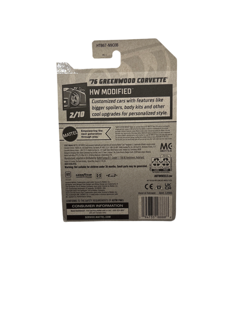 Hot Wheels 76 Greenwood Corvette Diecast
