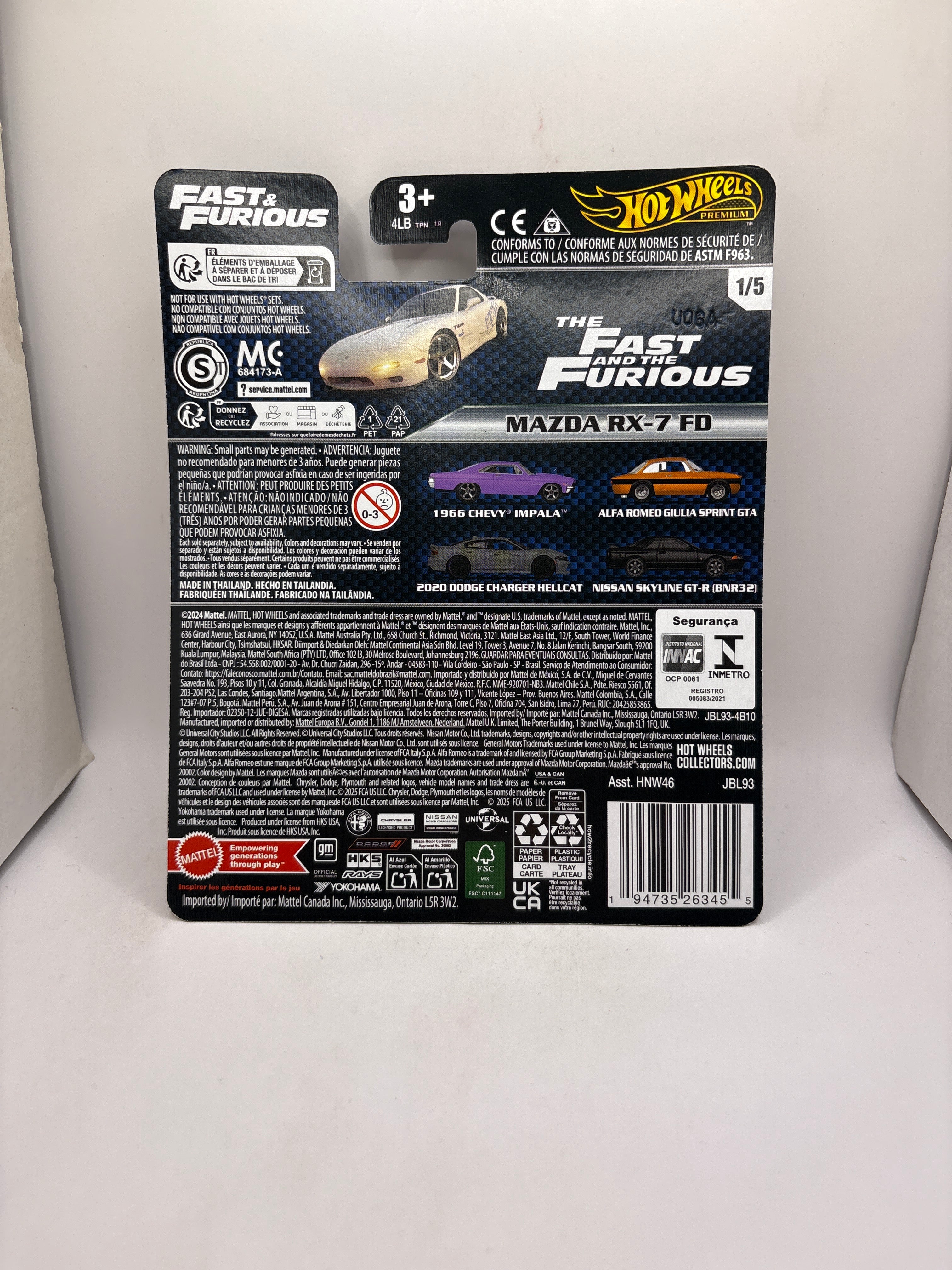 Hot Wheels Mazda RX-7 FD Diecast white