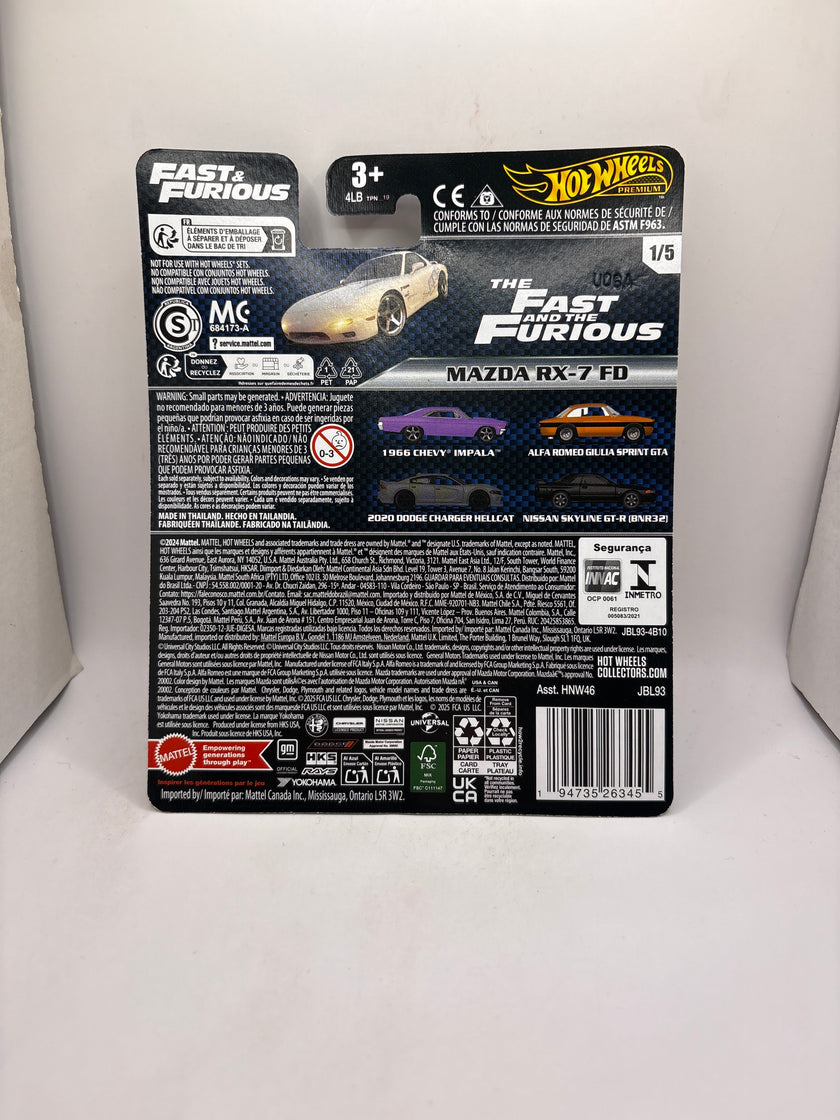 Hot Wheels Mazda RX-7 FD Diecast white