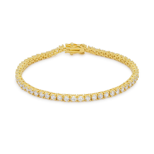 Goldtone Finish Victorian Cubic Zirconia Tennis 8 Inch Bracelet