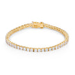 Goldtone Finish Victorian Cubic Zirconia Tennis 7 Inch Bracelet