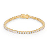 Goldtone Finish Victorian Cubic Zirconia Tennis 7 Inch Bracelet