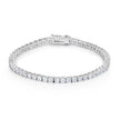 Silvertone Finish Victorian Cubic Zirconia Tennis 7 Inch Bracelet