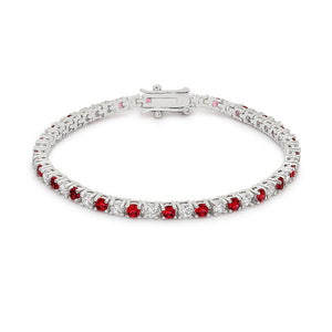 Ruby Red Cubic Zirconia Tennis Bracelet