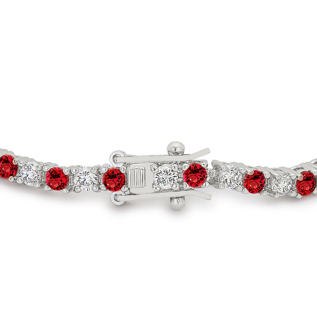 Ruby Red Cubic Zirconia Tennis Bracelet