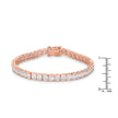 9.7Ct Princess Cut 7in CZ Rose Gold Bracelet