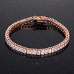 9.7Ct Princess Cut 7in CZ Rose Gold Bracelet