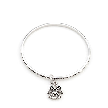 Solitaire Angel Charm Bangle