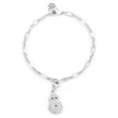 Snowman 0.2ct CZ Rhodium Holiday Charm Bracelet