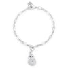 Snowman 0.2ct CZ Rhodium Holiday Charm Bracelet