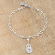 Snowman 0.2ct CZ Rhodium Holiday Charm Bracelet