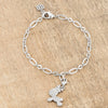 Rudy 0.25ct CZ Rhodium Reindeer Charm Bracelet