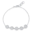 Carol 0.8ct CZ Rhodium Pave Disc Bracelet