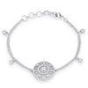 .5 Ct Rhodium Bracelet with Interlocking Circles and CZ