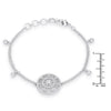 .5 Ct Rhodium Bracelet with Interlocking Circles and CZ