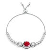 Ruby Red and Clear Graduated CZ Bolo Style Tennis Bracelet