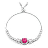 Adjustable Graduate Fuchsia & Clear CZ Bolo Style Tennis Bracelet