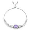 Graduated Lavender & Clear CZ Bolo Style Tennis Bracelet