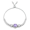 Graduated Lavender & Clear CZ Bolo Style Tennis Bracelet