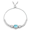 Graduated Light Aqua & Clear CZ Bolo Style Tennis Bracelet