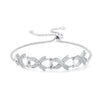 Rhodium Plated Pave CZ Ribbon Bracelet