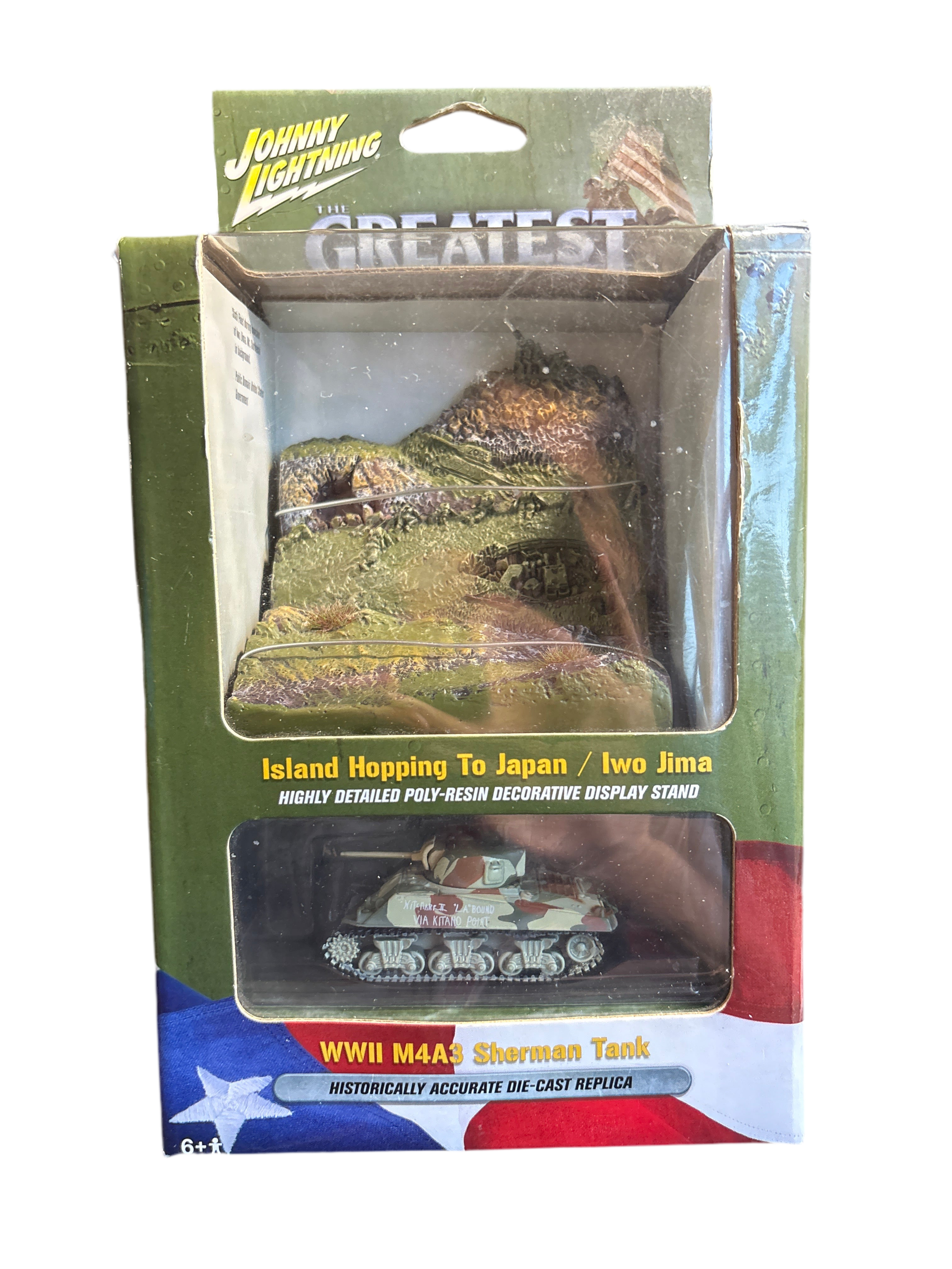Johnny Lightning Island Hopping To Japan/Iwo Jima WW2 M4A3 Sherman Tank Diecast