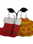 Large Wooden Christmas Earrings