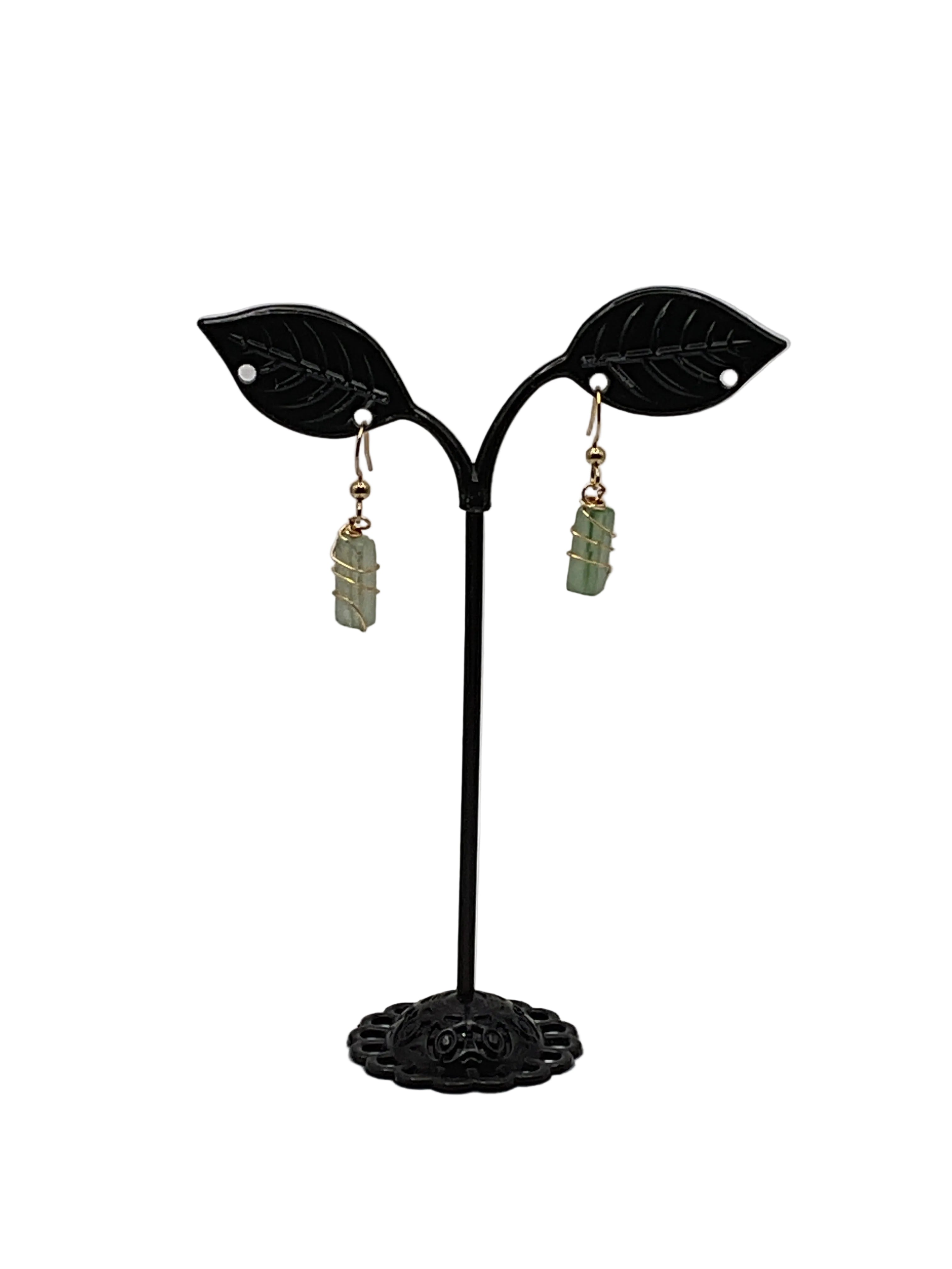 Light Green Gemstone Earrings