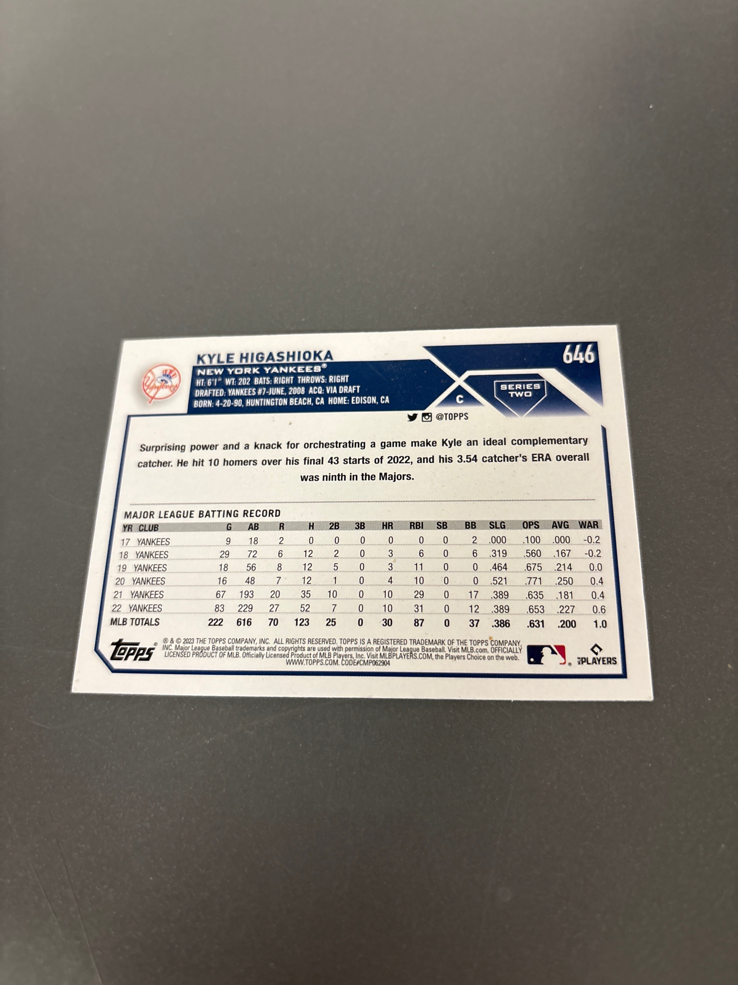 Topps Kyle Higashioka
