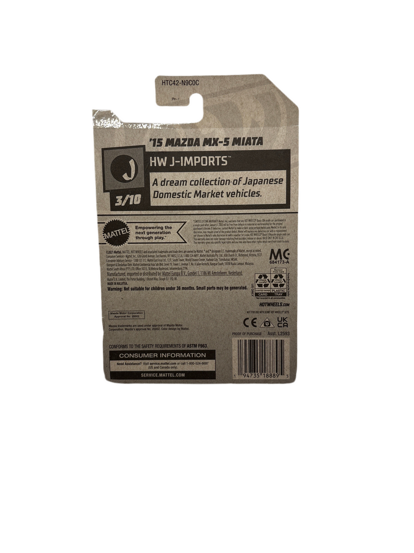Hot Wheels 15 Mazda MX-5 Miata Diecast